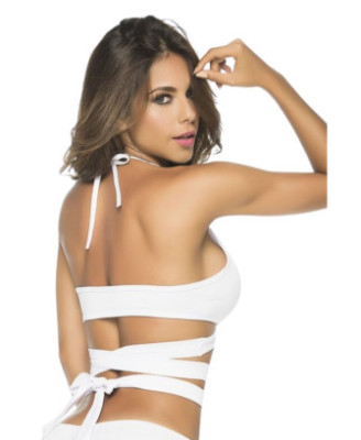 Top "Wrap Around" blanc 